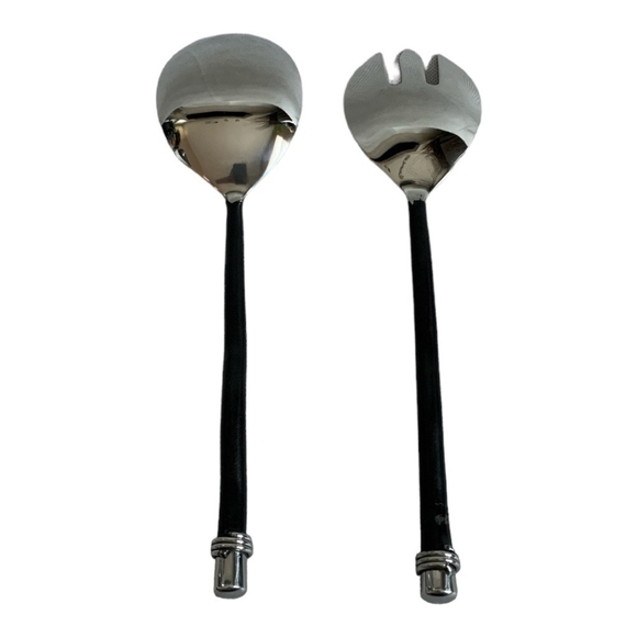 VNTG Serving Silverware Storehouse Artisan Server 2Pcs Stainless Steel SALAD SET - Picture 5 of 6